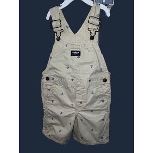 OshKosh Boys Navy Anchor Khaki Short Sailor Overalls 4T